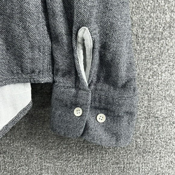Carbon 2 Cobalt Long Sleeve Shirt Men Medium Gray 100% Cotton Button Up - Picture 6 of 8